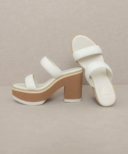 Load image into Gallery viewer, Daphne Chunky Heeled Sandal White