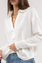 Load image into Gallery viewer, Harlee Ribbed Henley Top Ivory