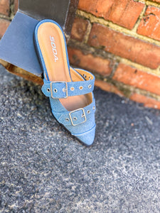 Denim Pointed Toe Flats