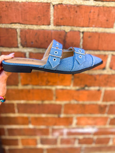 Denim Pointed Toe Flats