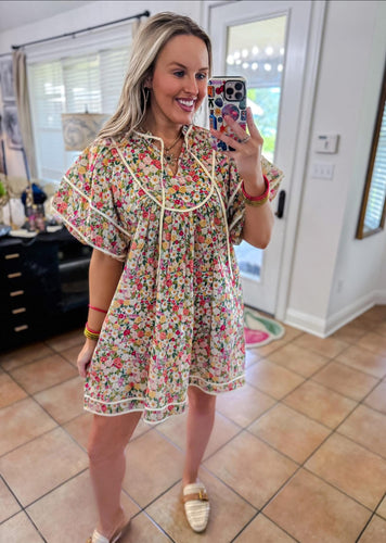Yellow Floral Babydoll Dress