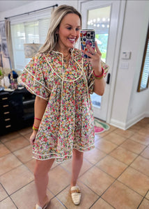 Yellow Floral Babydoll Dress