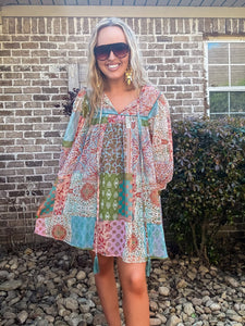 Boho Paisley Flowy Dress