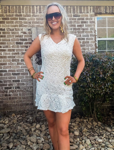 Harper Cream Detail Dress