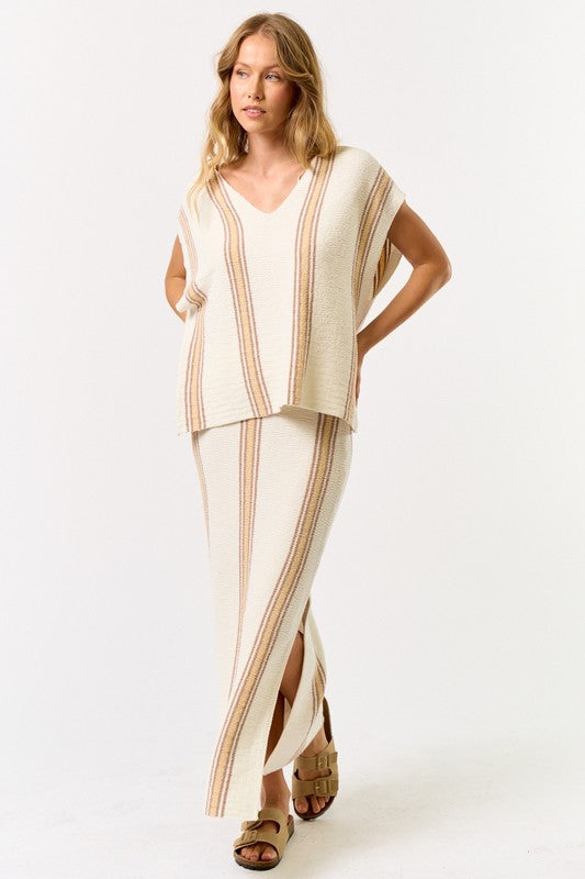 Dolman Ivory Maxi Skirt Set