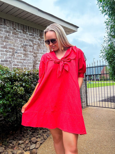 Ellie Red Tie Front Dress