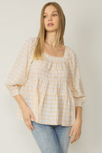 Load image into Gallery viewer, Linlee Taupe Gingham Top