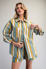 Load image into Gallery viewer, Pistachio Striped Button Down Top