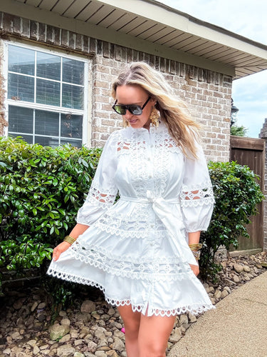 Classy & Pearls Dress White