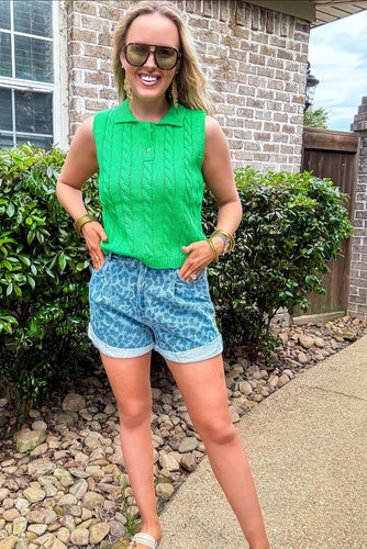 Green Braided Sleeveless Top