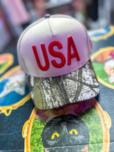 Load image into Gallery viewer, USA Vintage Camo Trucker Hat