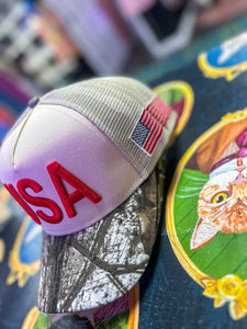 USA Vintage Camo Trucker Hat