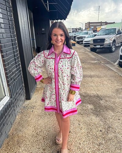 Mixed Pink Floral Dress