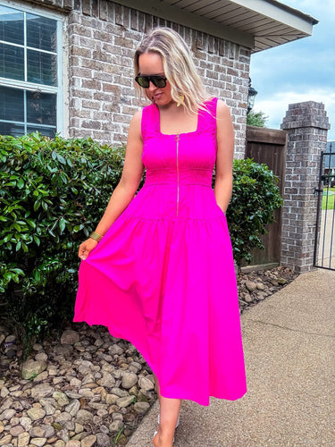Zip Midi Hot Pink
