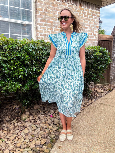 Liz Flower Midi Mint