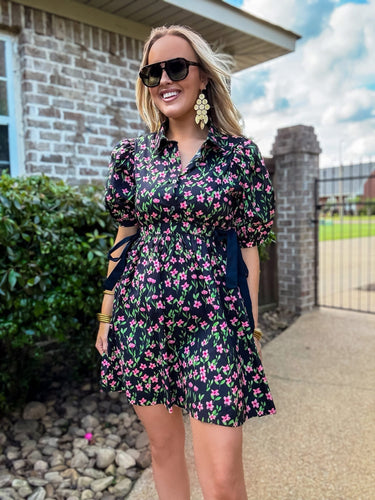 Black Mix Tie Dress