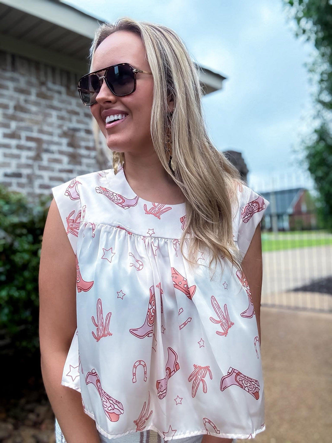 Howdy Cowboy Flowy Top