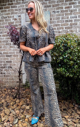 Leopard Babydoll Tie Top