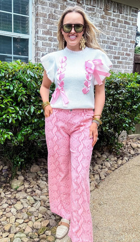 Slithering Around Pants Pink