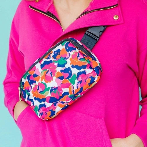 Mary Square Belt Bag Falling Poppies