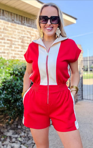 In The Air Red Romper