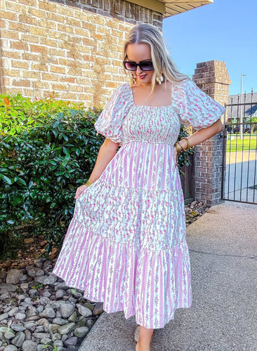Fancied Up Tiered Midi Dress