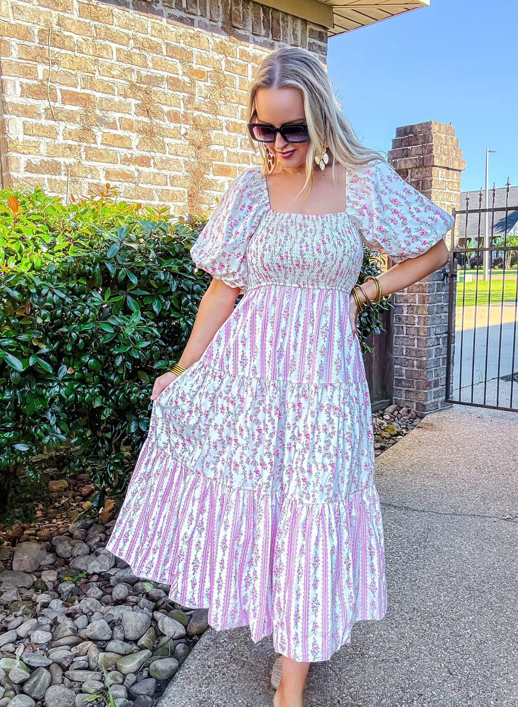 Fancied Up Tiered Midi Dress