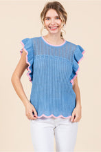 Load image into Gallery viewer, Ladylike Sweater Top Blue/Pink