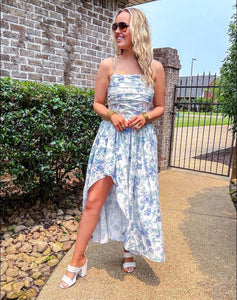 Dressed To Impress Blue Floral Midi