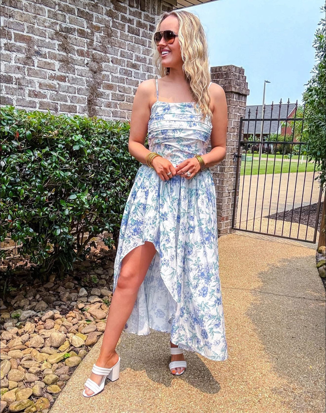 Dressed To Impress Blue Floral Midi