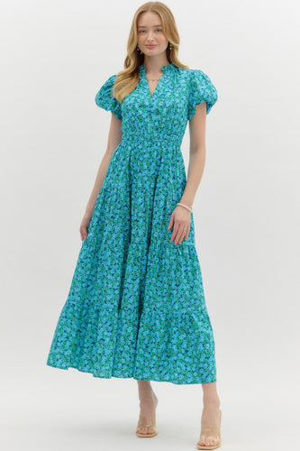 Evergreen Floral Midi