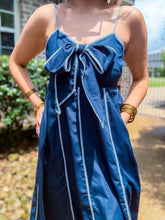 Load image into Gallery viewer, Lilly Bow Front Dress Navy