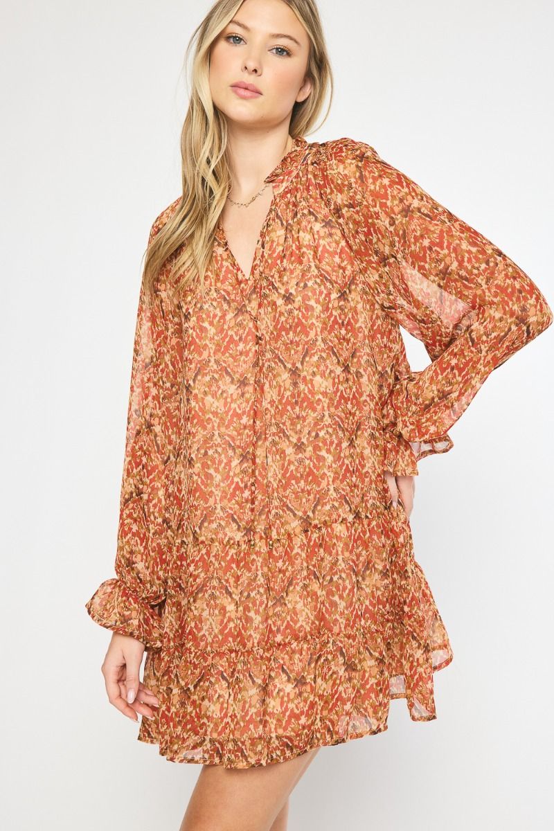 Fall Feeling Rust Dress
