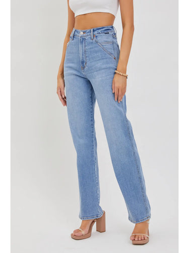 High Rise Slant Pocket Jeans