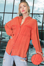 Load image into Gallery viewer, Terra Button Front Mineral Washed Shirt