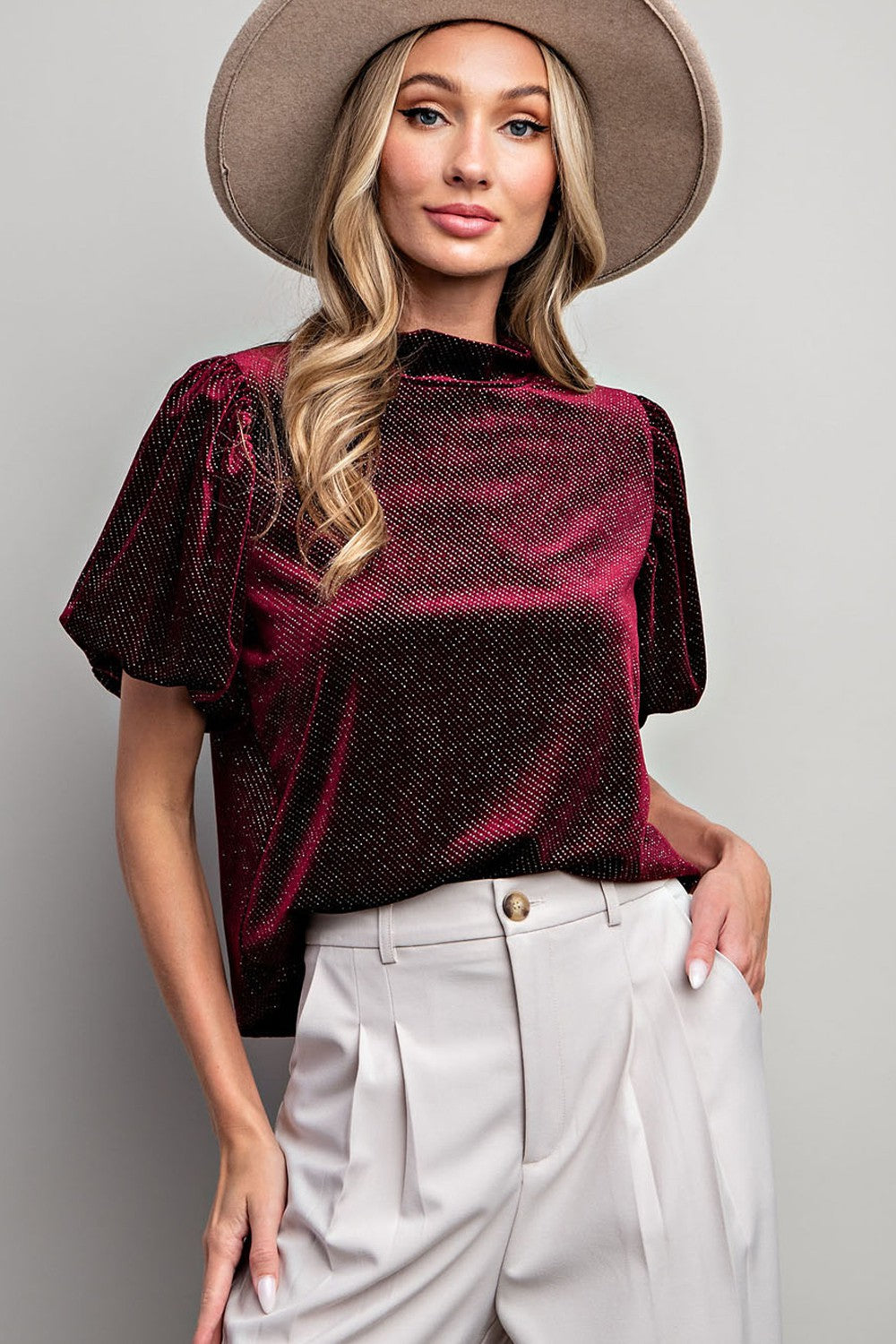 Wine Down Shimmer Top