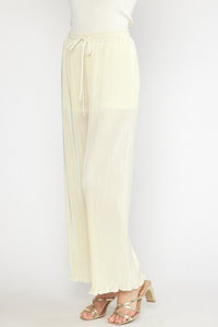 Comes in Waves Pleated Pants Cream