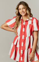 Load image into Gallery viewer, Hadley Red &amp; White Stripe Dress