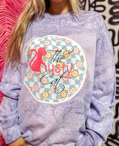 Rusty Cat Logo Sweatshirt Floral