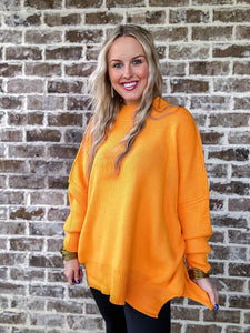 Take It Easy Side Slit Sweater Yellow Gold