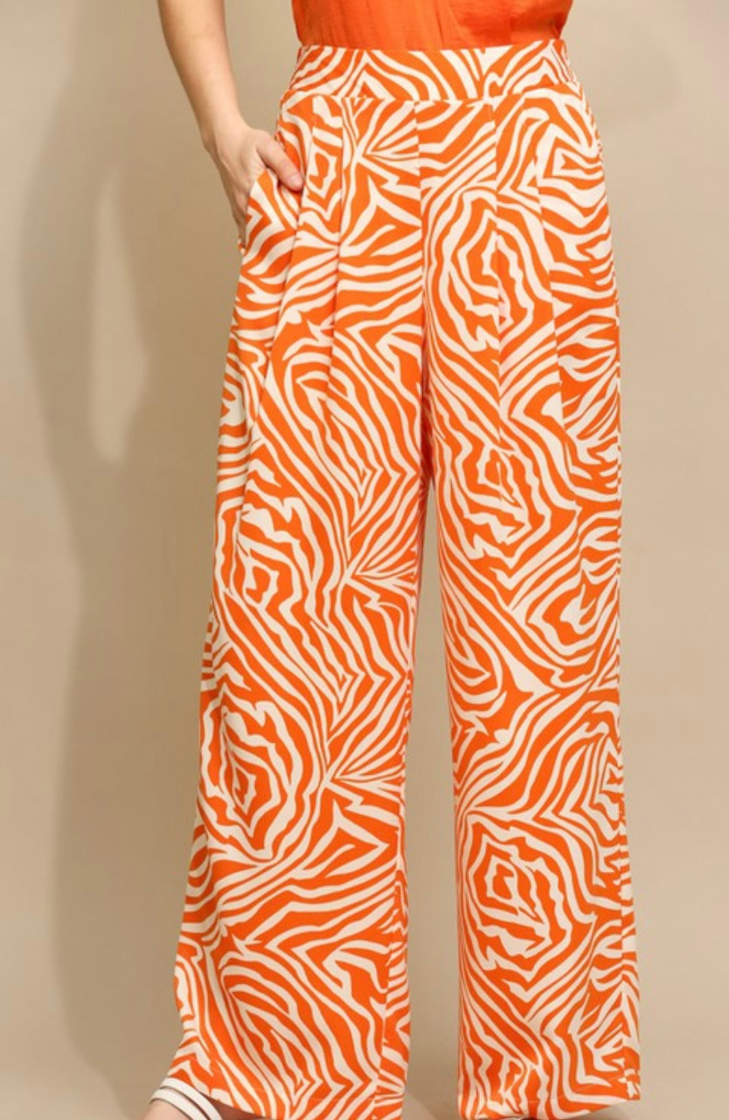 Minka Orange Zebra Pants
