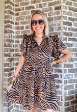 Load image into Gallery viewer, Breezie Zebra Dress Mocha
