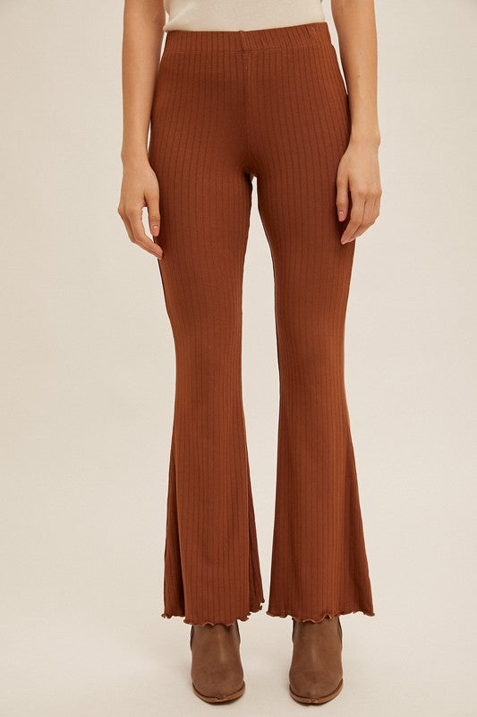 Make Me Comfy Henley Flare Pants Caramel