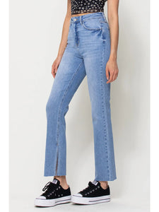 High Rise Side Slit Jeans