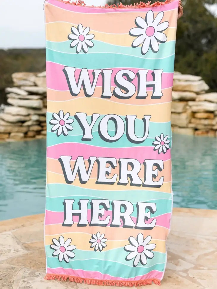 Wish You Were Here Oversized Beach Towel