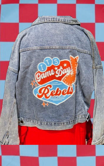 RC It’s Gameday Painted Denim Jacket Rebels